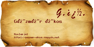 Gázmár Ákos névjegykártya